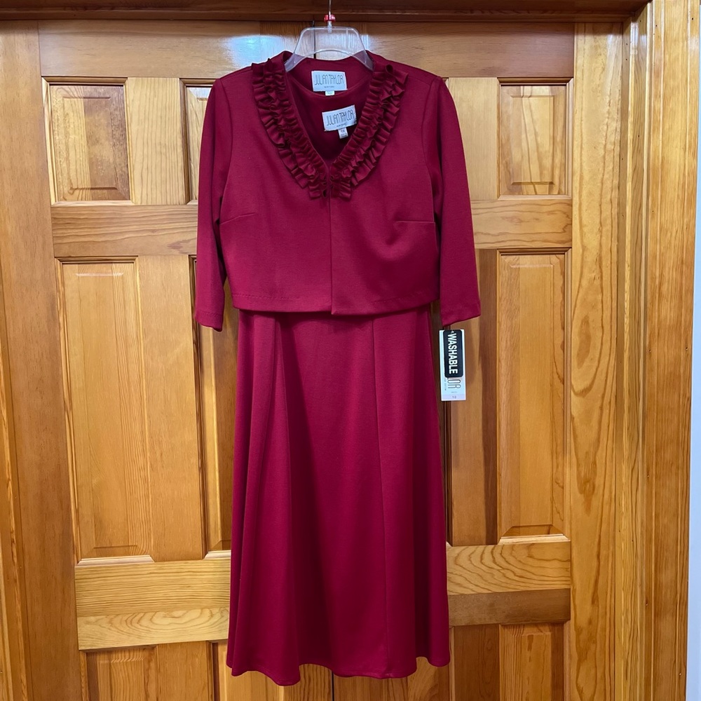 NWT Julian Taylor two piece red dress